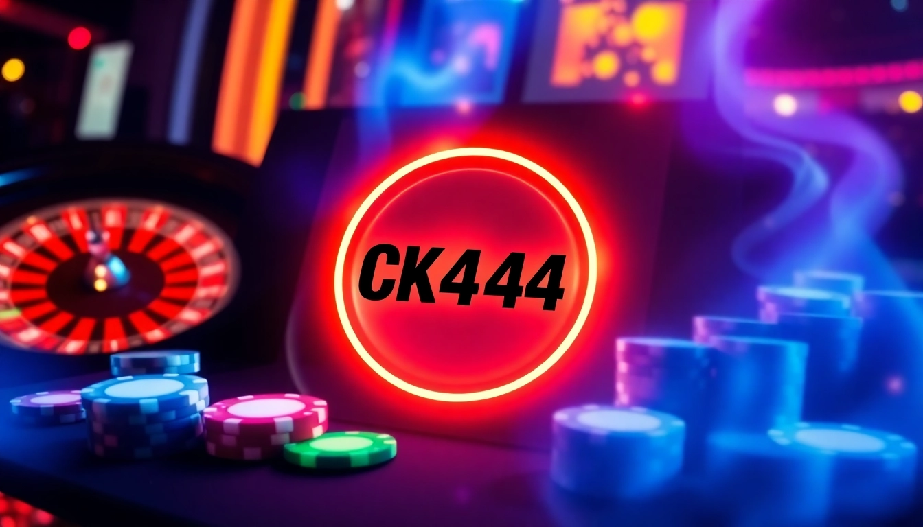 Engage in ck4444 bet with dynamic casino visuals highlighting roulette, chips, and bright branding for high-stakes gaming.