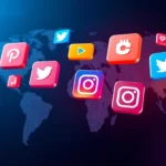 Social Media Industry News analysis showing global connectivity and digital trends for
